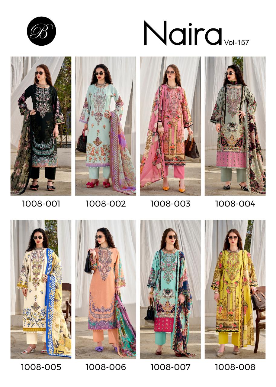 Belliza Naira Vol 157 catalog cotton dress material surat