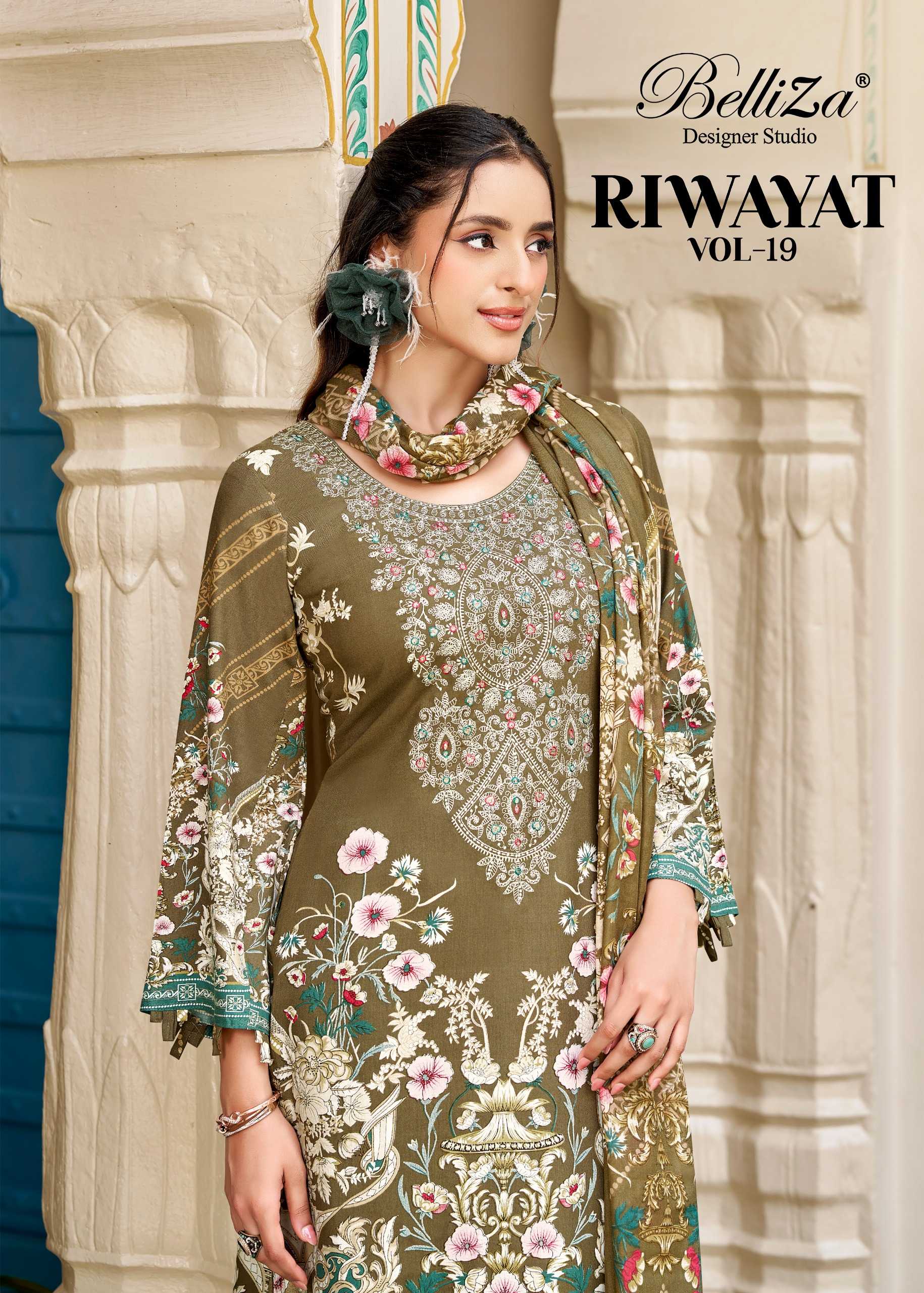Belliza Riwayat Vol 19 catalog where to buy dress material in surat