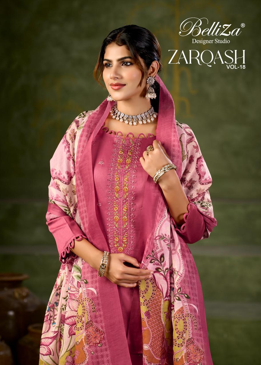 Belliza Zarqash Vol 18 catalog surat adajan mall for dress material