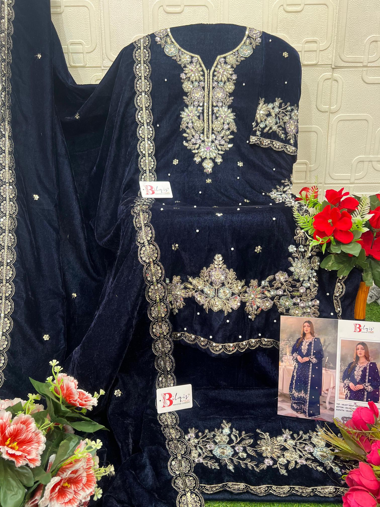 Bilqis B 231 A TO D catalog pakistani suits wholesaler