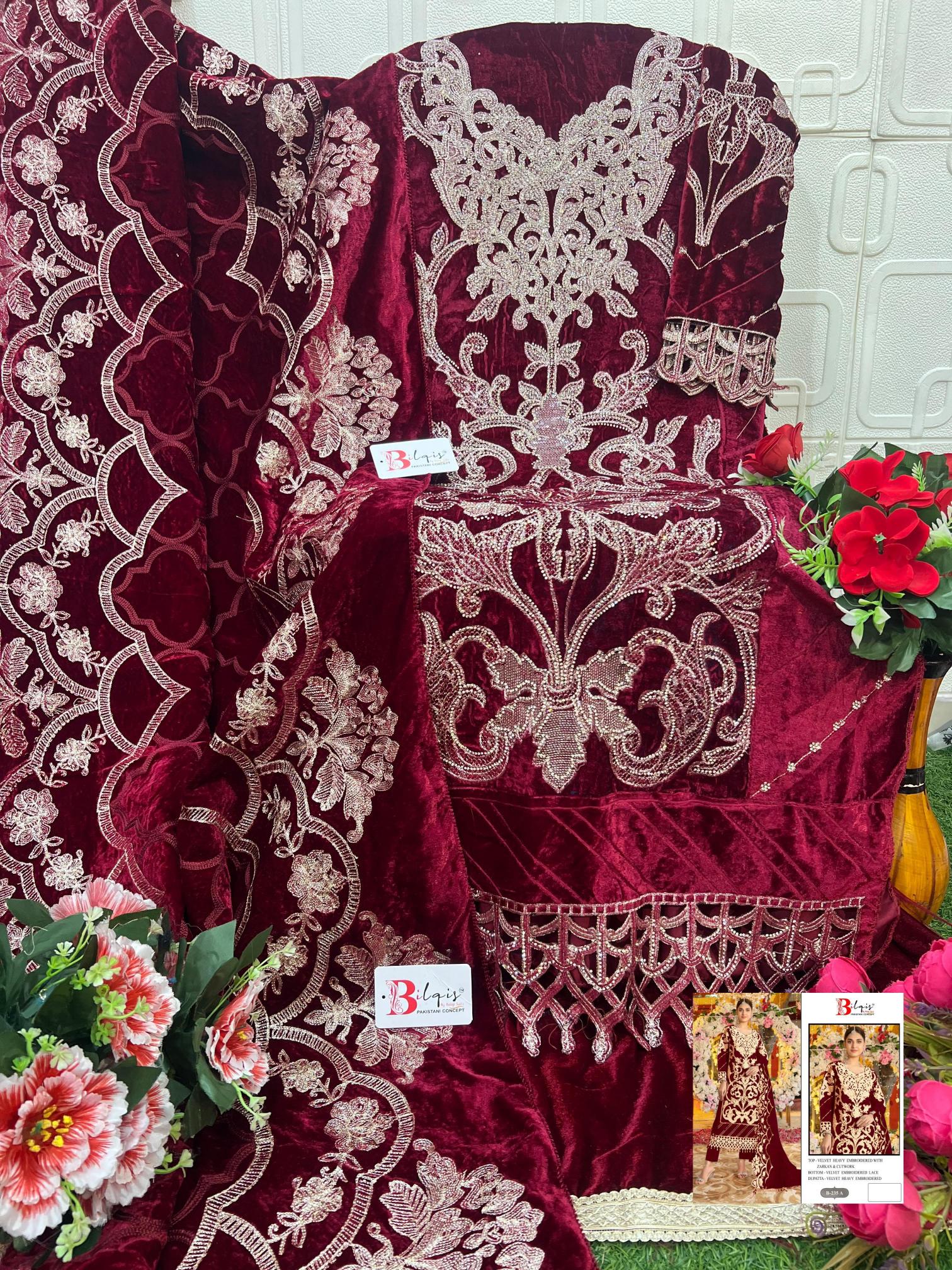 Bilqis B 235 A TO D catalog pakistani suits replica wholesale