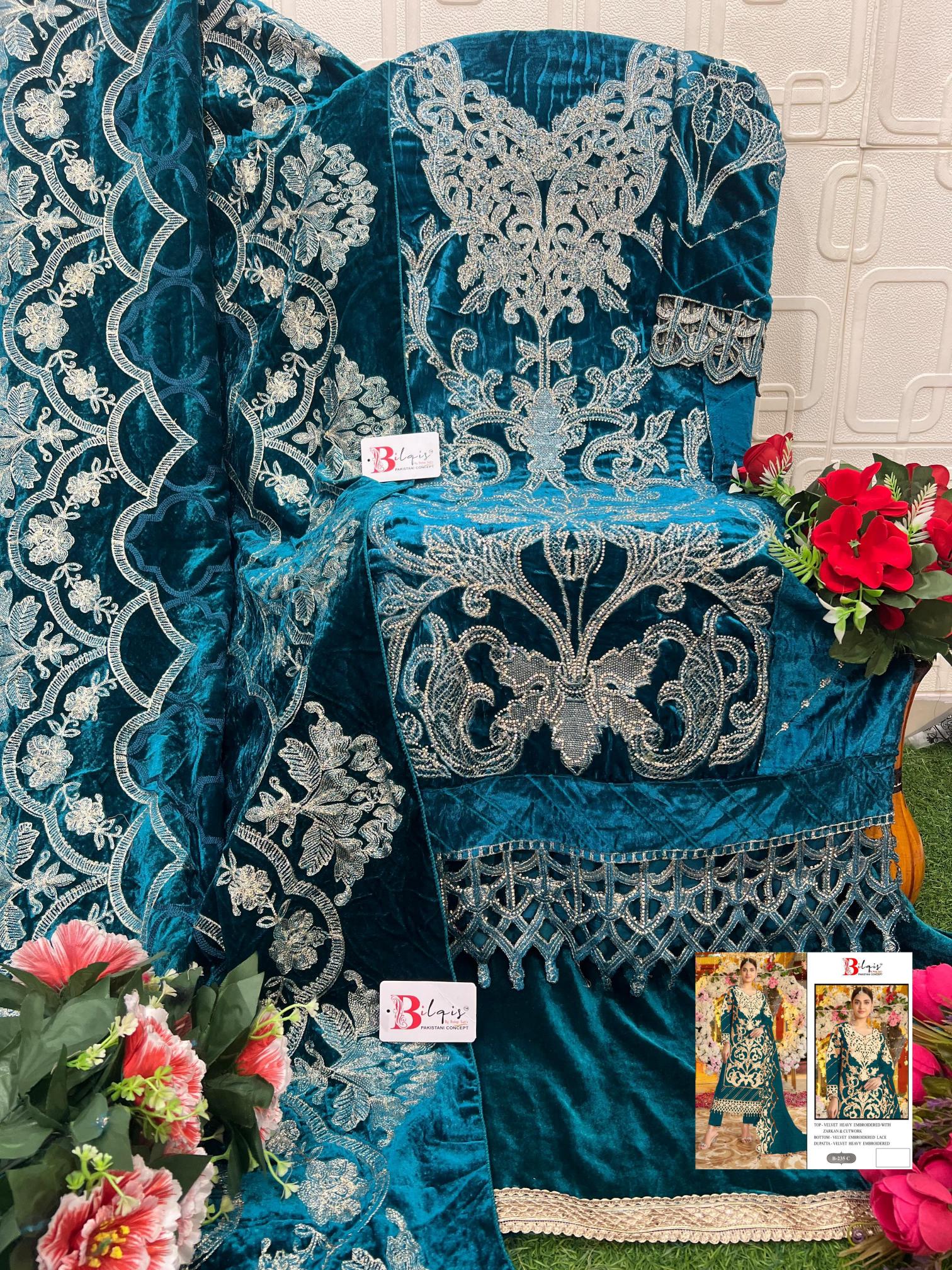 Bilqis B 235 A TO D catalog pakistani suits replica wholesale