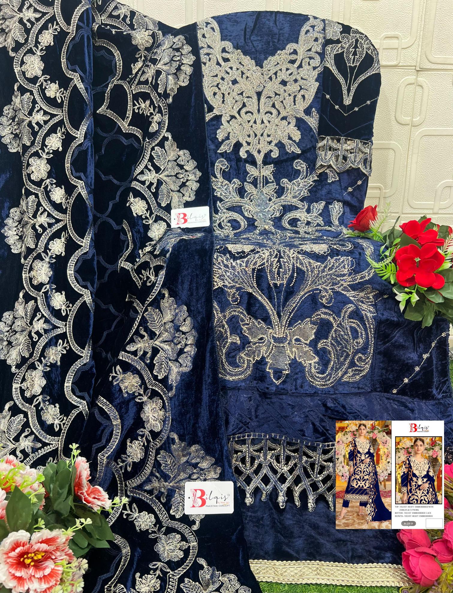 Bilqis B 235 A TO D catalog pakistani suits replica wholesale