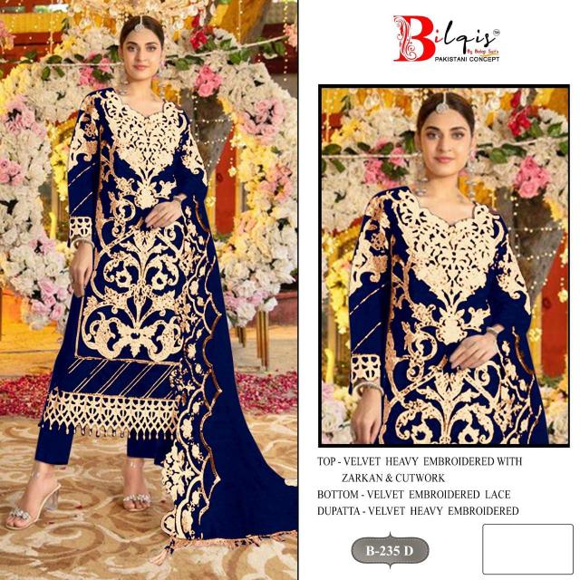 Bilqis B 235 A TO D catalog pakistani suits replica wholesale