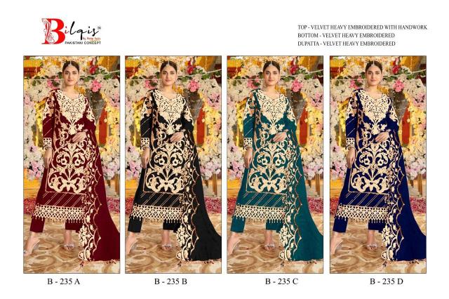 Bilqis B 235 A TO D catalog pakistani suits replica wholesale