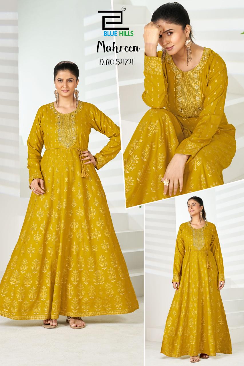 Blue Hills mahreen catalog rayon kurtis wholesale