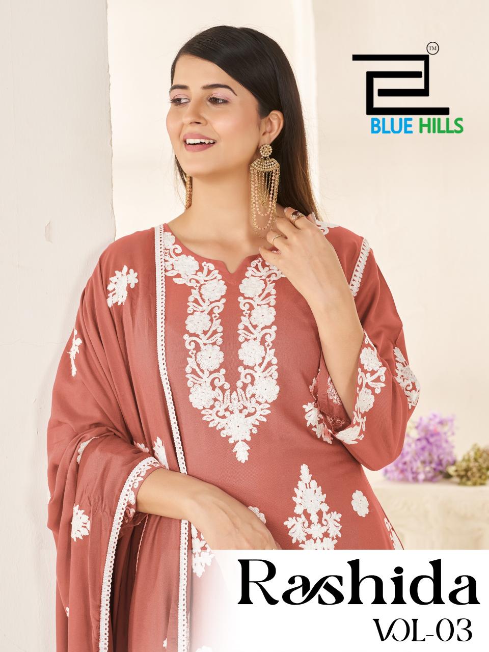 Blue Hills Rashida vol 3 catalog chikan kurtis wholesale in mumbai