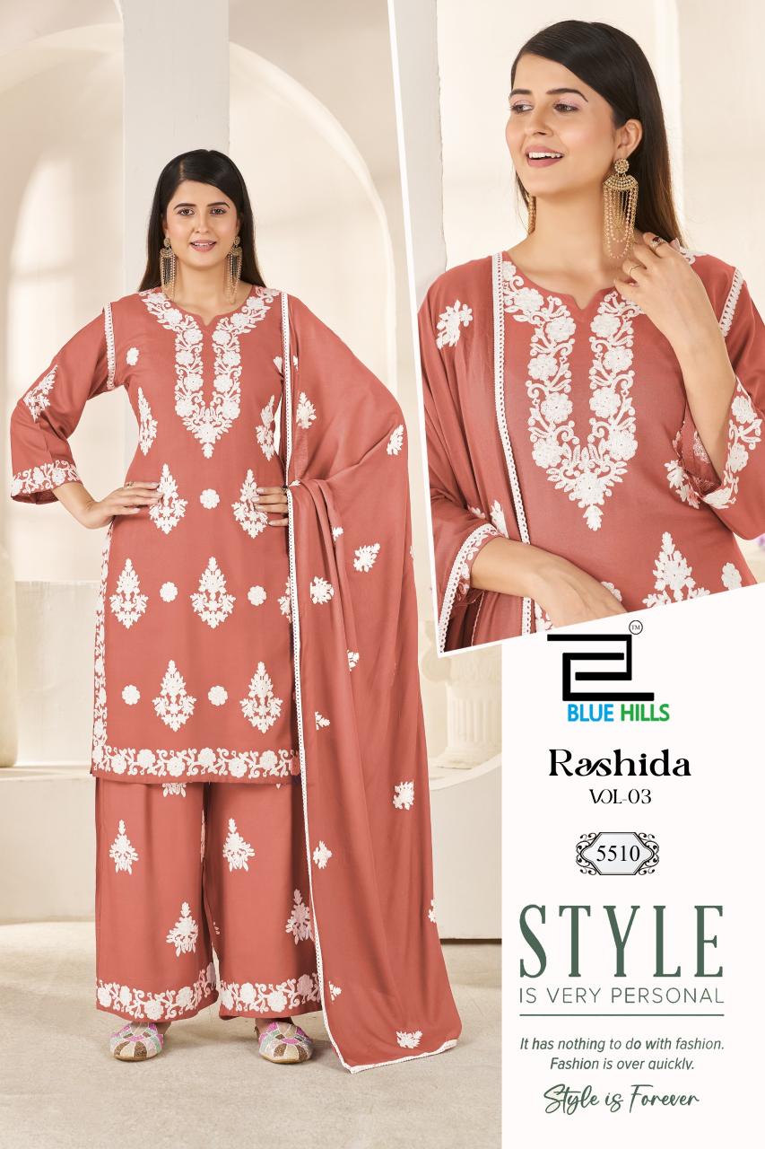 Blue Hills Rashida vol 3 catalog chikan kurtis wholesale in mumbai