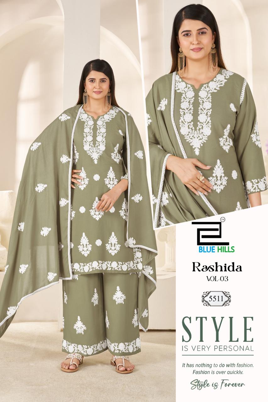 Blue Hills Rashida vol 3 catalog chikan kurtis wholesale in mumbai