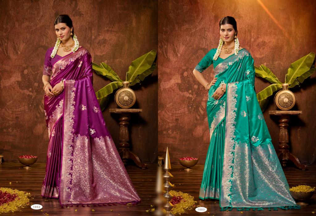Bunawat - MASRU SATAN VOL-03 Sangam Prints Satin Silk Woven Work Traditional Saree