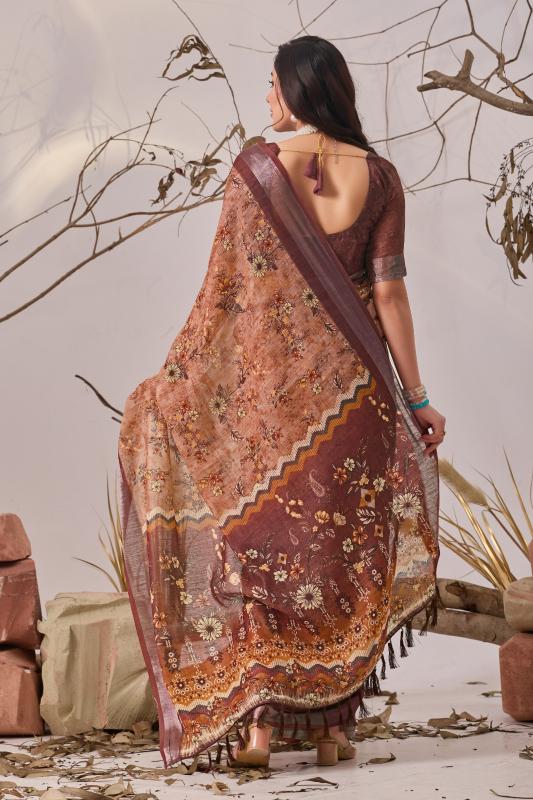 Dazira 1003 catalog linen cotton sarees wholesale