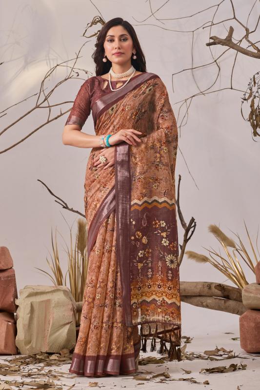 Dazira 1003 catalog linen cotton sarees wholesale