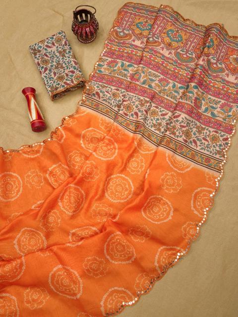 Dazira Chanderi Linen vol 1 catalog ajrakh sarees wholesale