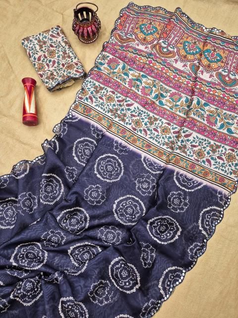 Dazira Chanderi Linen vol 1 catalog ajrakh sarees wholesale