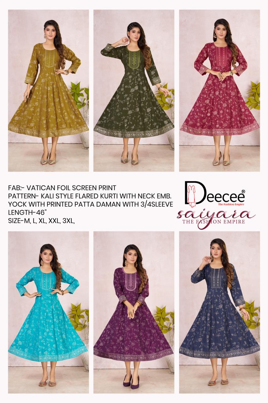 Deecee Saiyara catalog branded kurti wholesale market