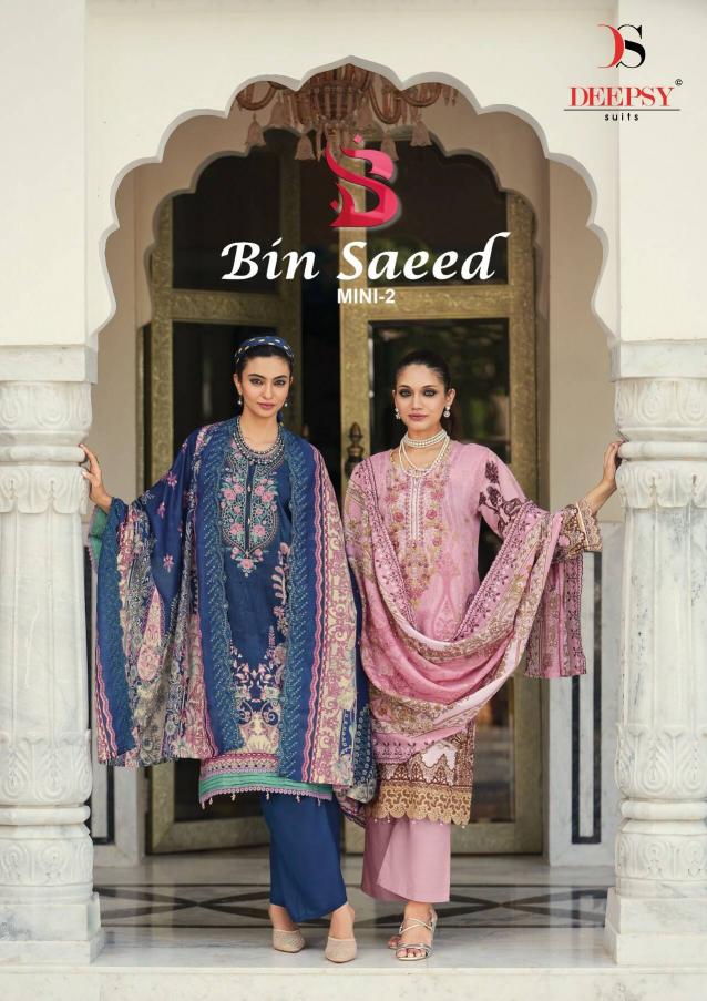 Deepsy Bin Saeed Mini vol 2 Nx catalog Chiffon Dupatta pakistani wholesale suits