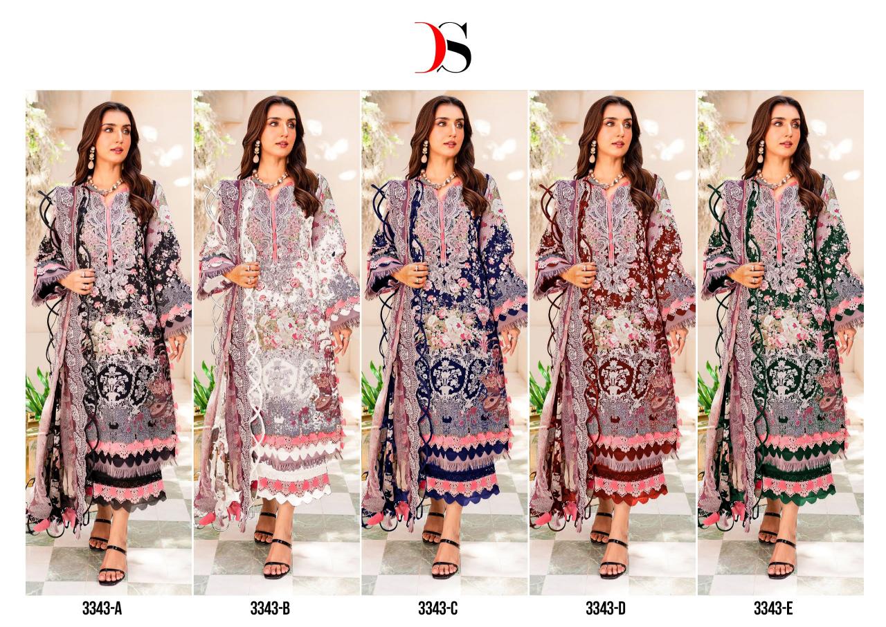 Deepsy Needle Wonder Premium 3343 catalog Cotton Dupatta buy wholesale pakistani suits online