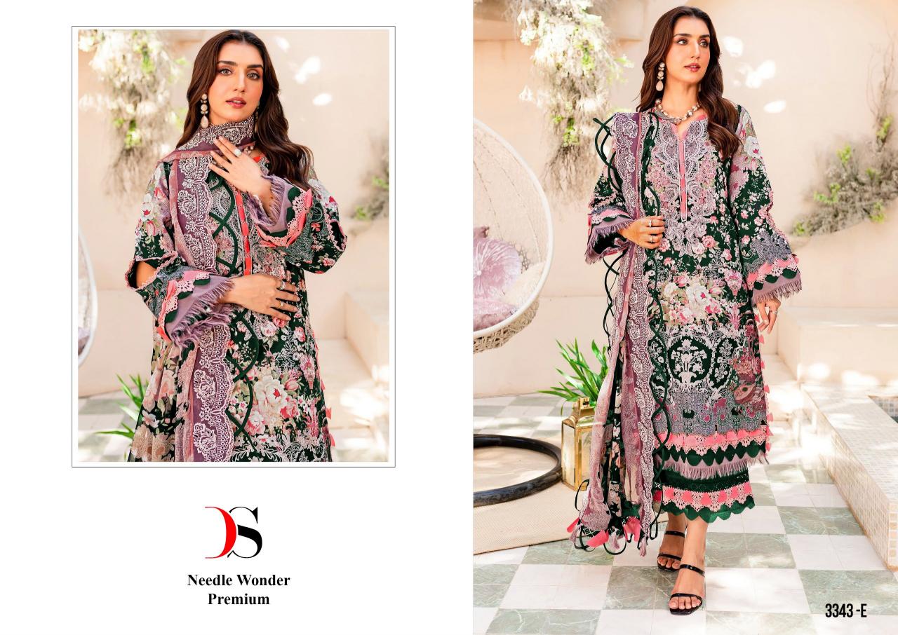 Deepsy Needle Wonder Premium 3343 catalog Cotton Dupatta buy wholesale pakistani suits online