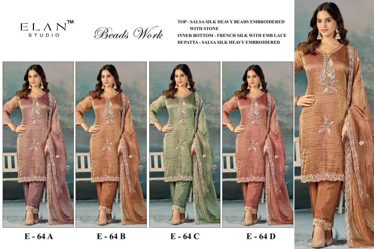 Elan E 64 catalog wholesale pakistani suits in delhi