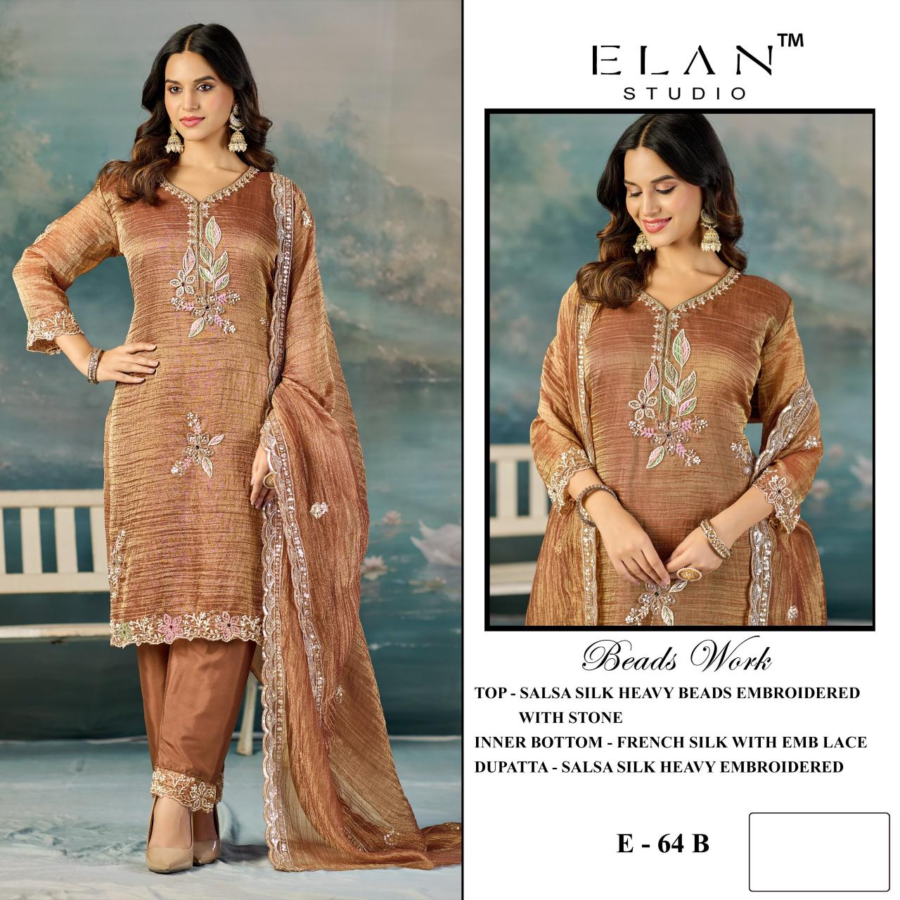 Elan E 64 catalog wholesale pakistani suits in delhi