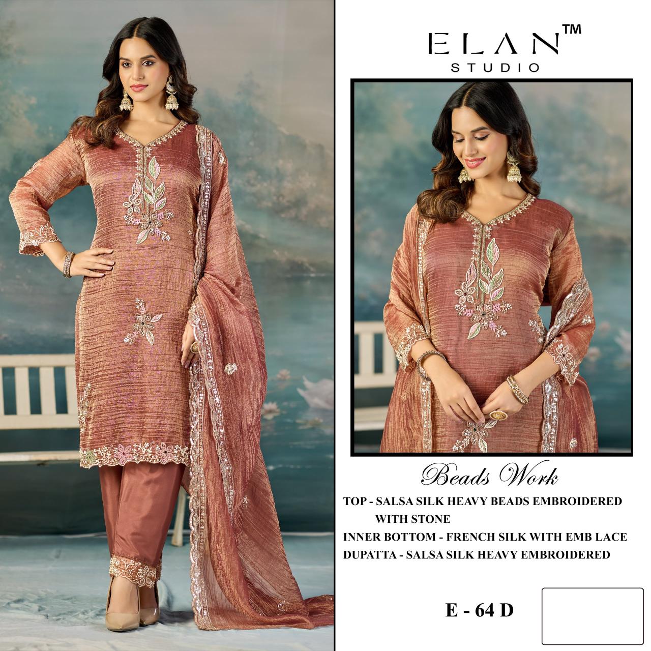 Elan E 64 catalog wholesale pakistani suits in delhi