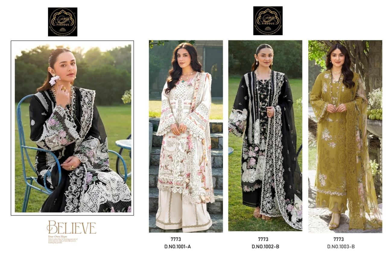 Firdous 7773 catalog wholesale pakistani suits