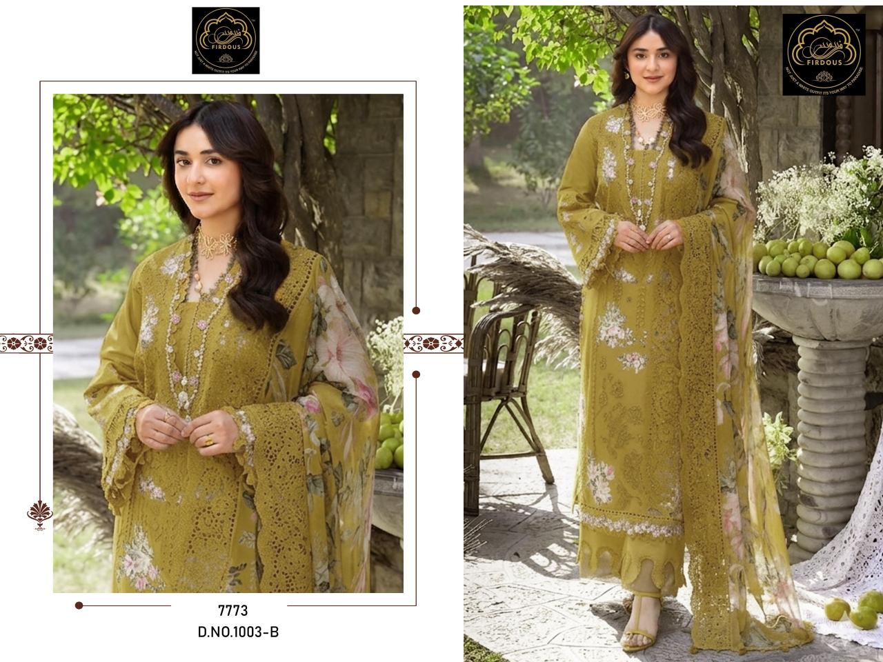 Firdous 7773 catalog wholesale pakistani suits