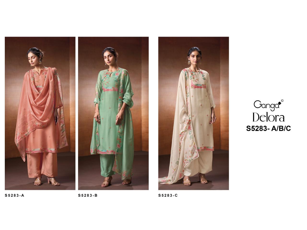 Ganga Delora 5283 catalog indian salwar kameez wholesaler
