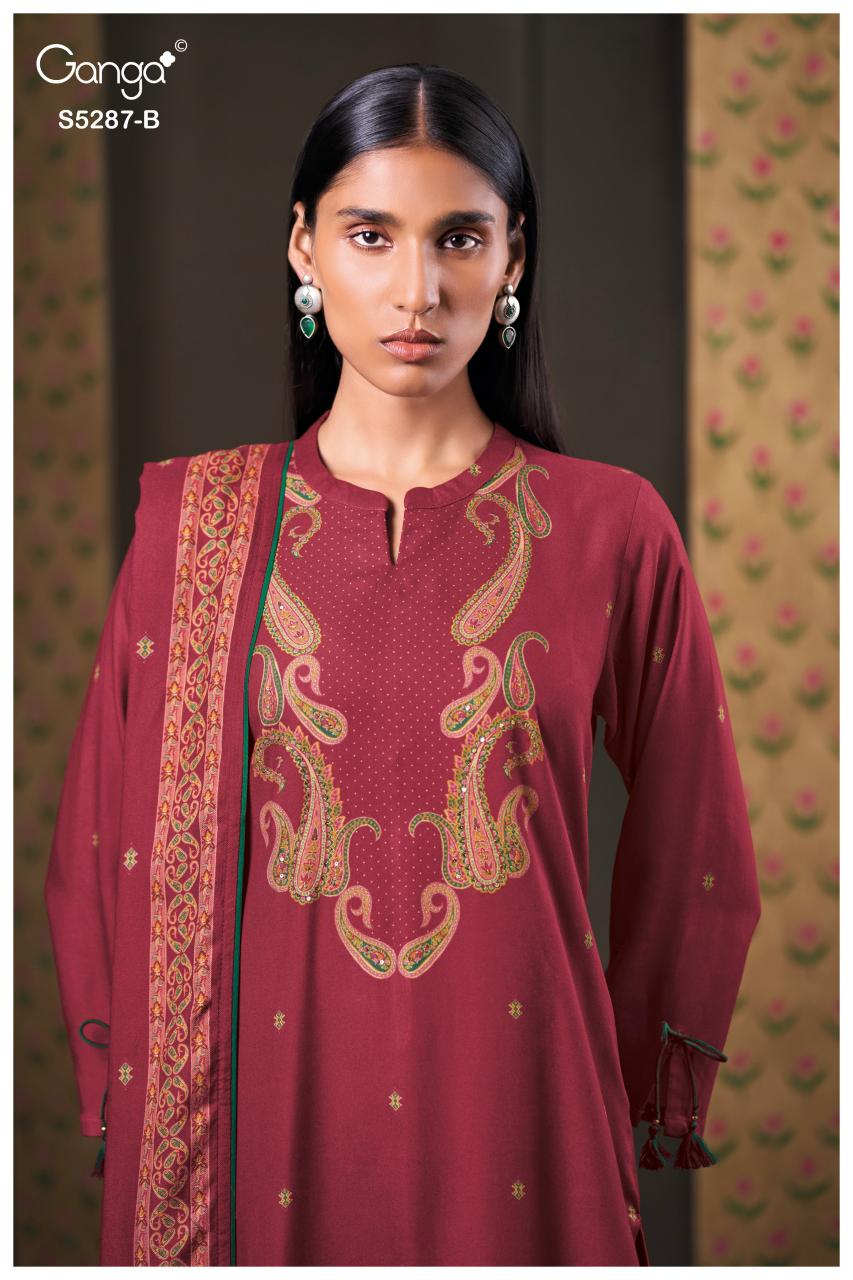 Ganga Haelia 5287 catalog mumbai wholesale salwar kameez