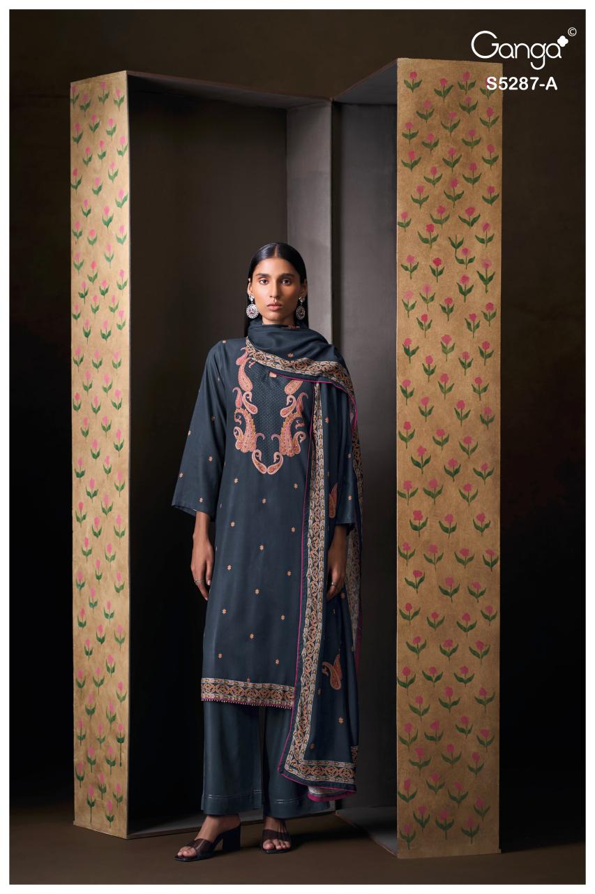 Ganga Haelia 5287 catalog mumbai wholesale salwar kameez