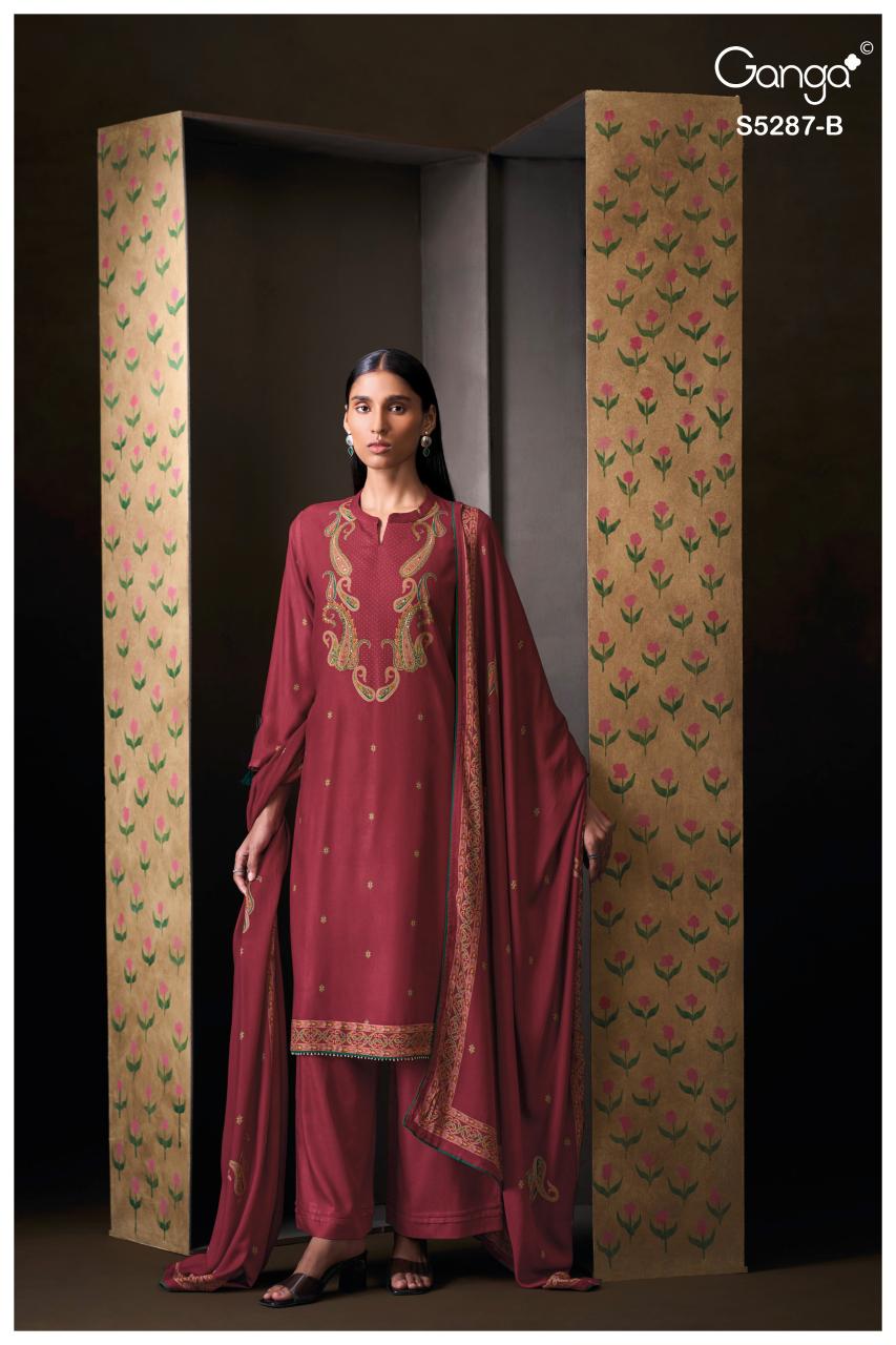 Ganga Haelia 5287 catalog mumbai wholesale salwar kameez
