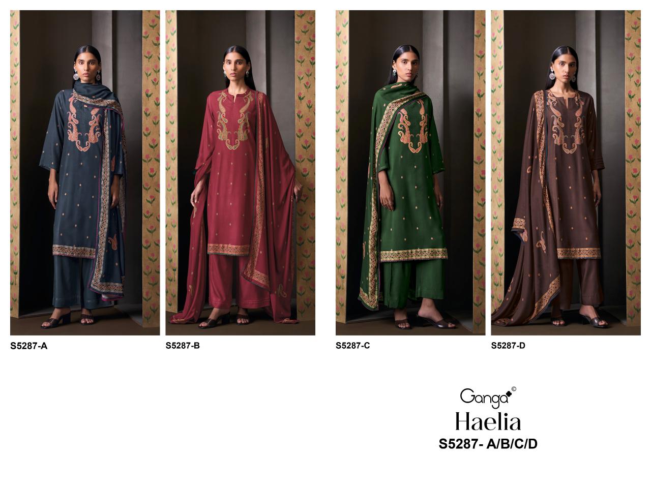 Ganga Haelia 5287 catalog mumbai wholesale salwar kameez