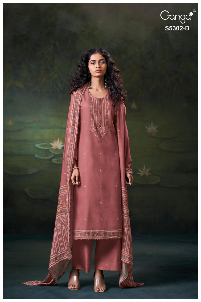 Ganga Jaela 5302 catalog churidar salwar kameez wholesale market