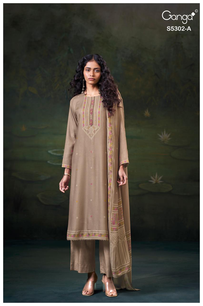 Ganga Jaela 5302 catalog churidar salwar kameez wholesale market