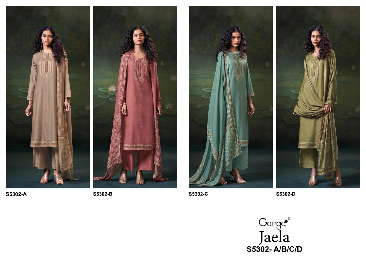 Ganga Jaela 5302 catalog churidar salwar kameez wholesale market