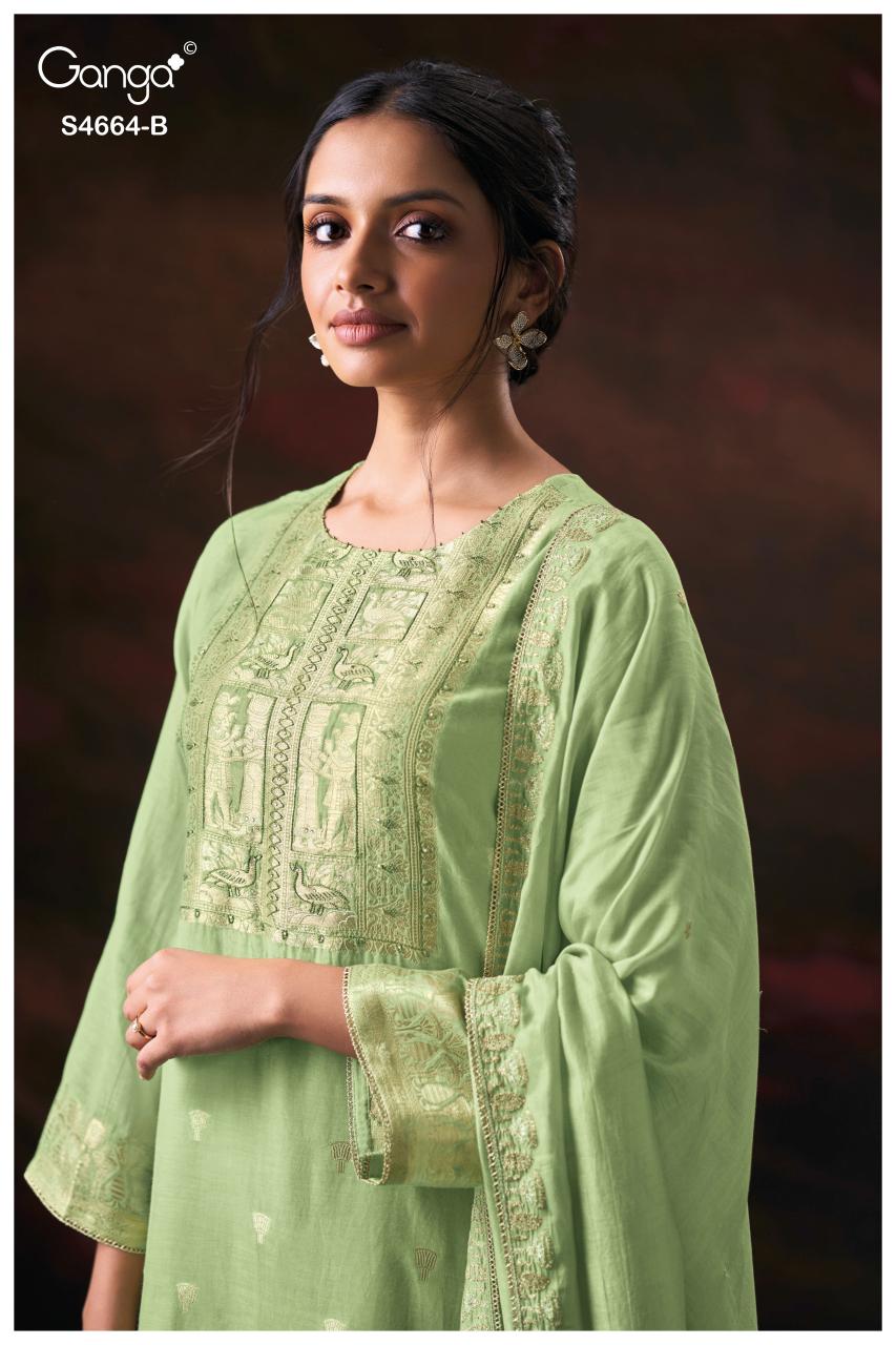 Ganga Miara 4664 catalog wholesale salwar kameez pakistani