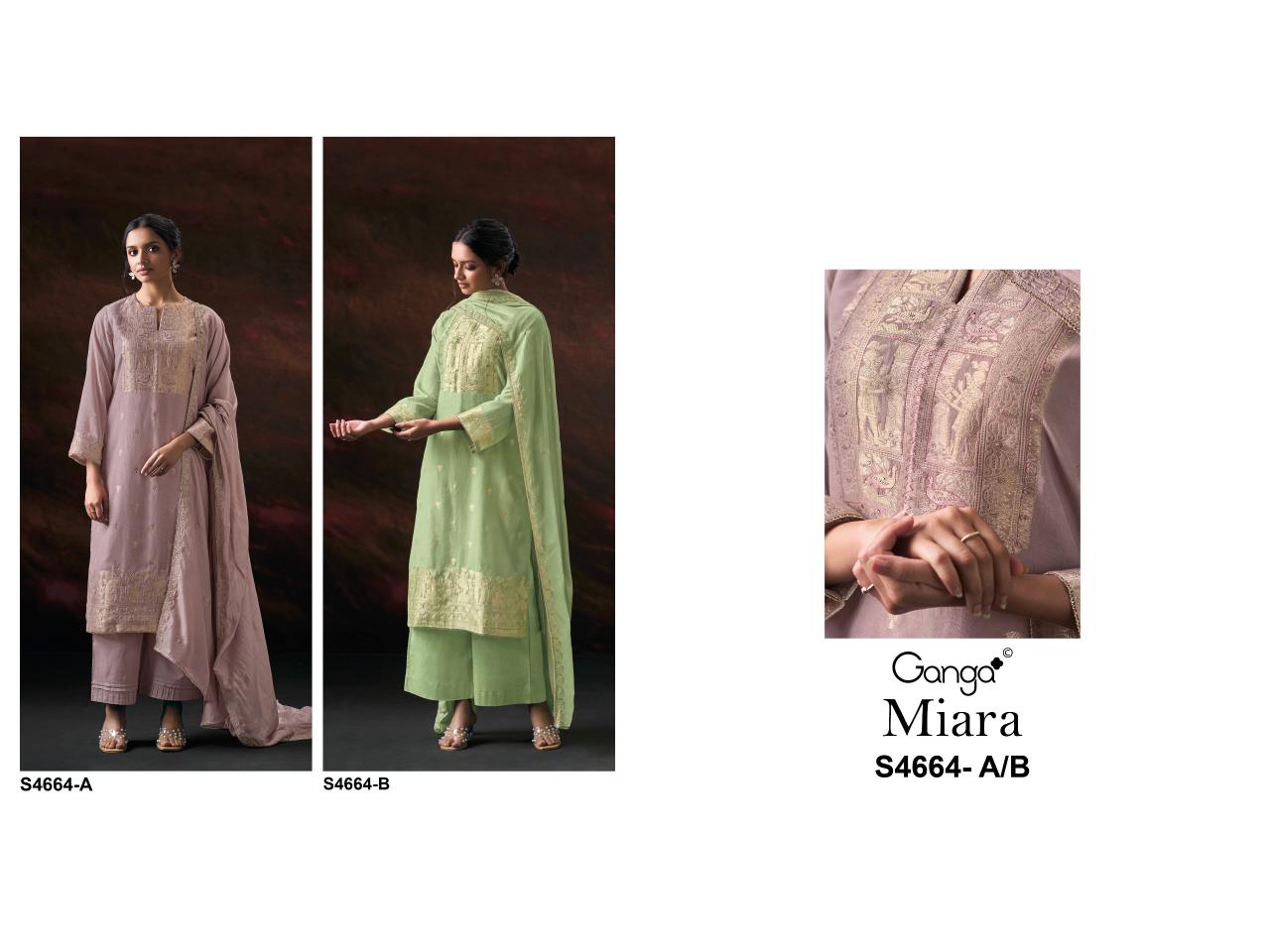 Ganga Miara 4664 catalog wholesale salwar kameez pakistani