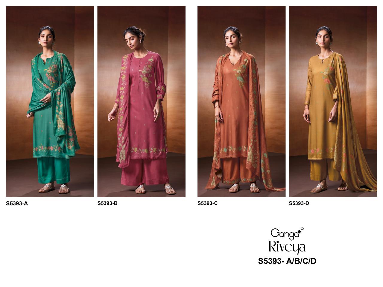 Ganga Riveya 5393 catalog salwar kameez manufacturers wholesale suppliers in surat surat gujarat