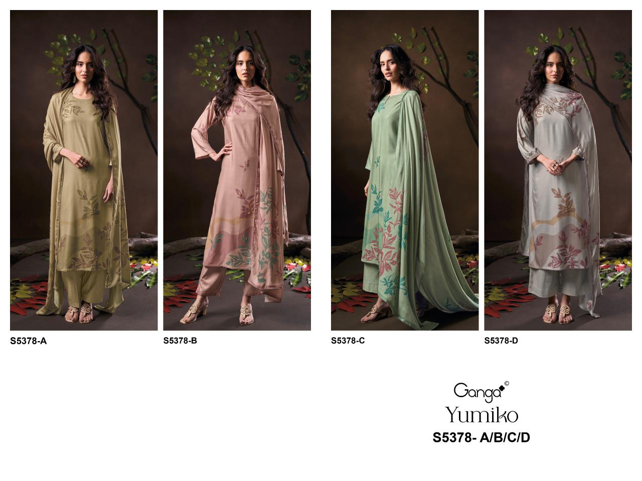 Ganga Yumiko 5378 catalog salwar kameez material wholesale in mumbai