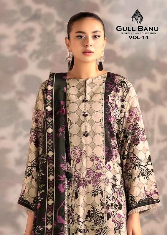 Gull Aahmed Gulbanu Vol 14 –  Karachi Dress Material Wholesale Catalog