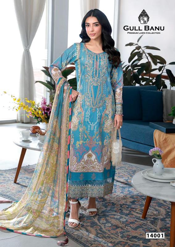 Gull Aahmed Gulbanu Vol 14 –  Karachi Dress Material Wholesale Catalog