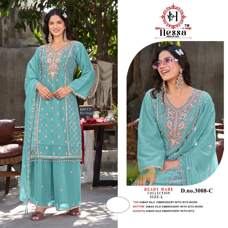 Hessa 3008 catalog wholesale readymade pakistani suits