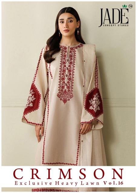 Jade Crimson Vol 16 – Karachi Kurti Pant With Dupatta Wholesale Catalog