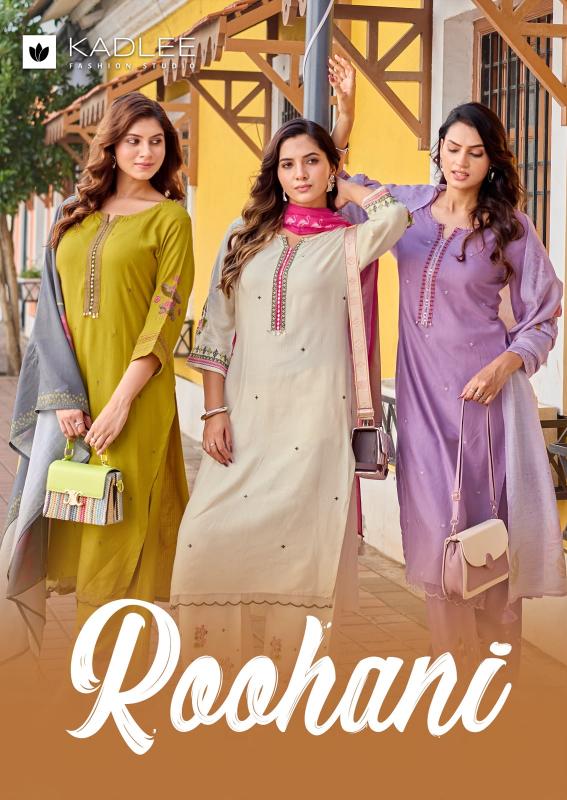 Kadlee Roohani catalog rayon fabric kurtis wholesale