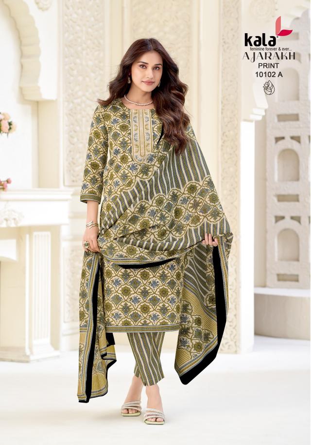 Kala Ajarakh Vol-1 – Kurti Pant With Dupatta - Wholesale Catalog