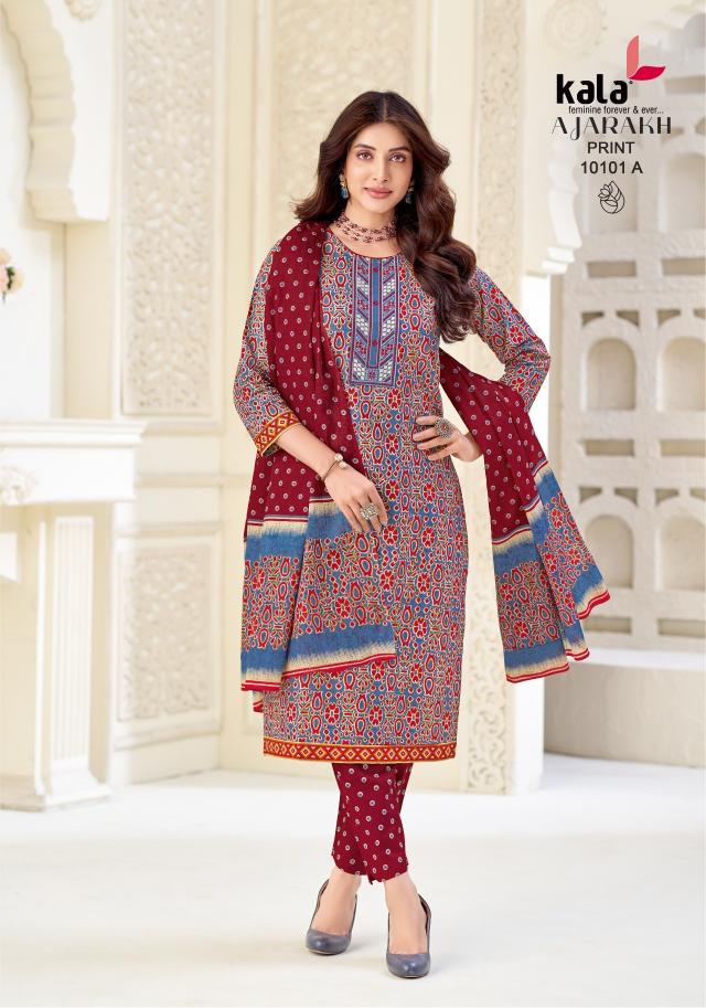 Kala Ajarakh Vol-1 – Kurti Pant With Dupatta - Wholesale Catalog
