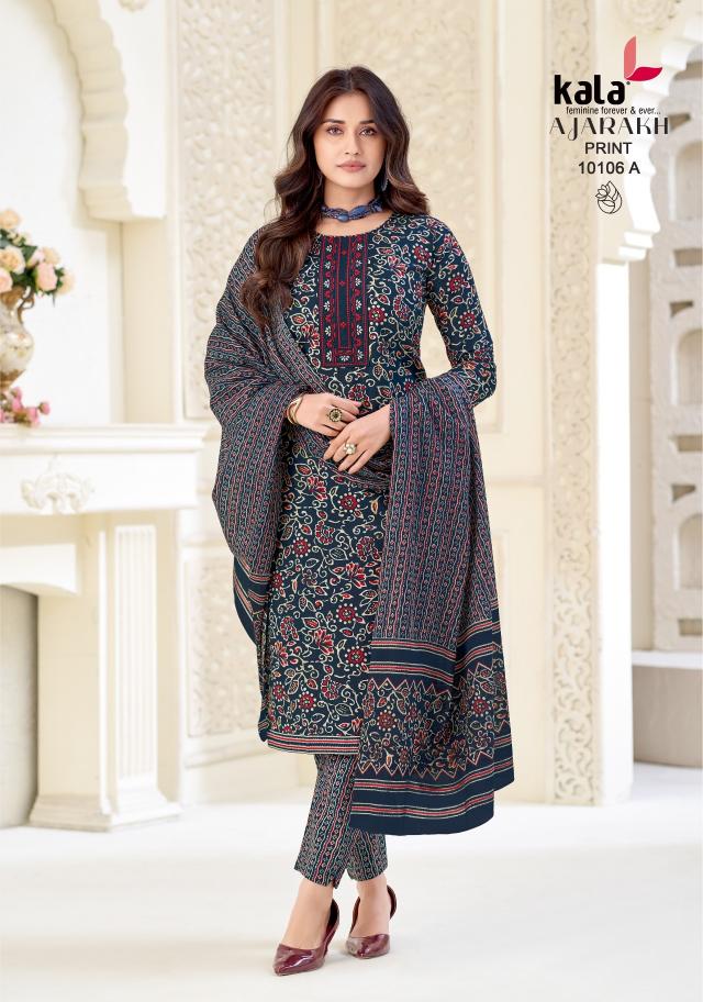 Kala Ajarakh Vol-1 – Kurti Pant With Dupatta - Wholesale Catalog