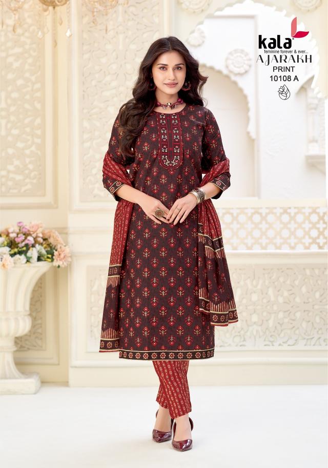 Kala Ajarakh Vol-1 – Kurti Pant With Dupatta - Wholesale Catalog