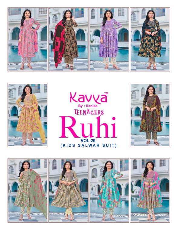 Kavya Ruhi Vol 26 catalog umbrella kurtis kids wear wholesale