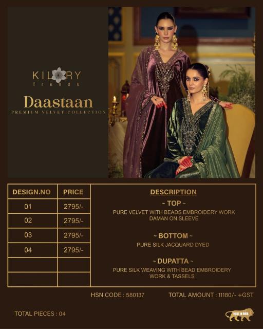 Kilory Daastaan catalog salwar kameez wholesale in kolkata